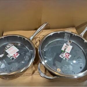 Princess House Silver Cookware Set with Glass Lids